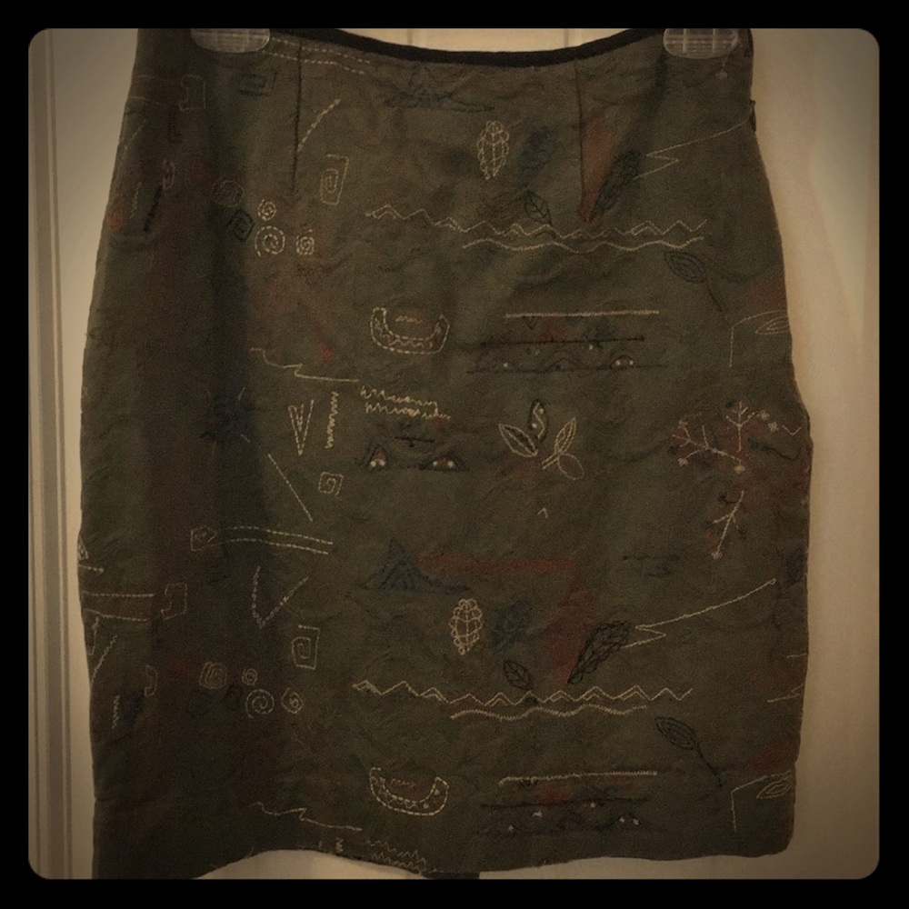 Anthropologie/ Meadow Rue Embroidered Skirt